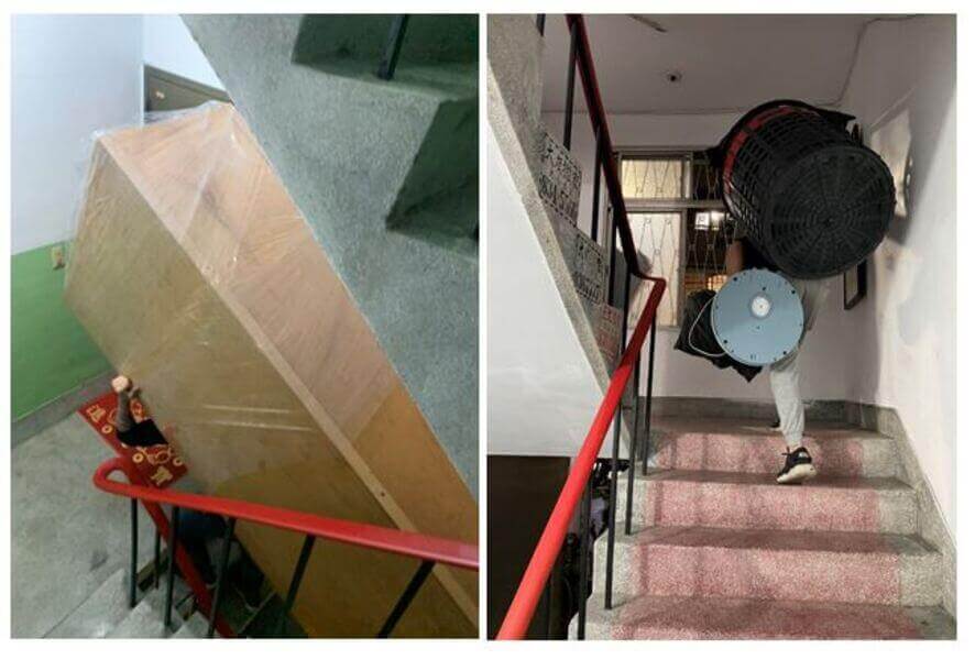 無電梯老式公寓，狹窄樓梯間該怎麼搬運？